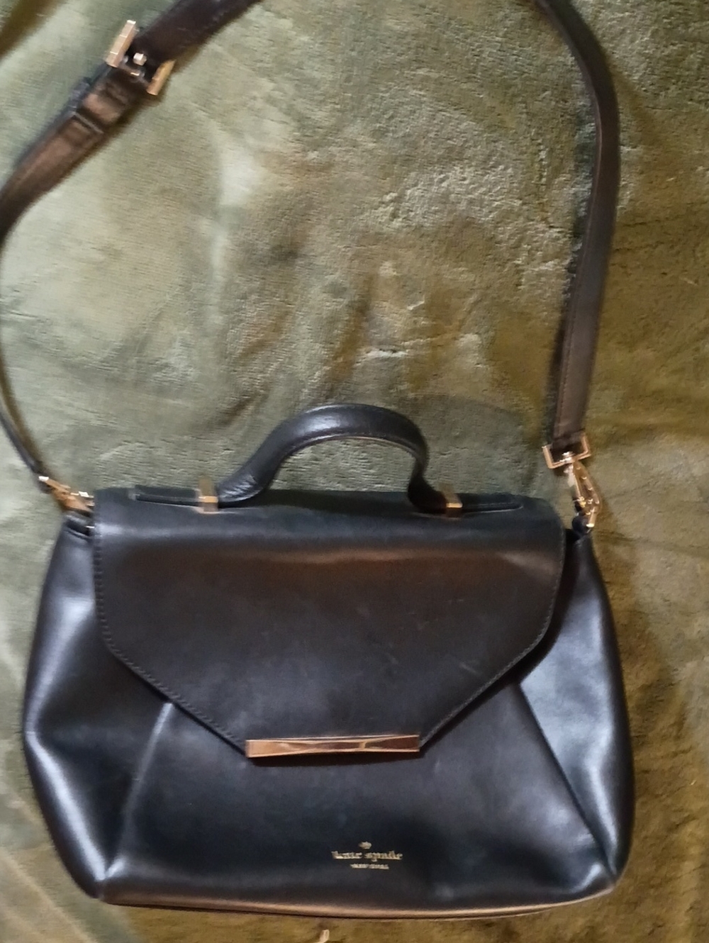 kate spade Black Leather Top-Handle Satchel with Gold Hardware Palermo Satchel